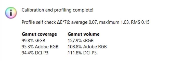 Gigabyte Aorus FV43U - raport z kalibracji - pokrycie gamutów