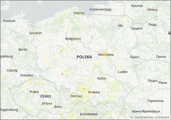 Nie działa Messenger - mapa awarii