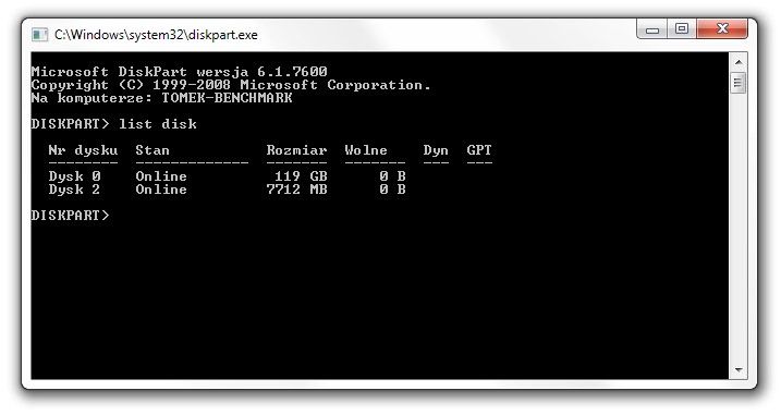 list disk