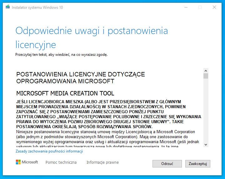 zaakceptuj licencję
