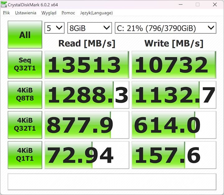 MSI Titan 18 HX A14V - CrystalDiskMark