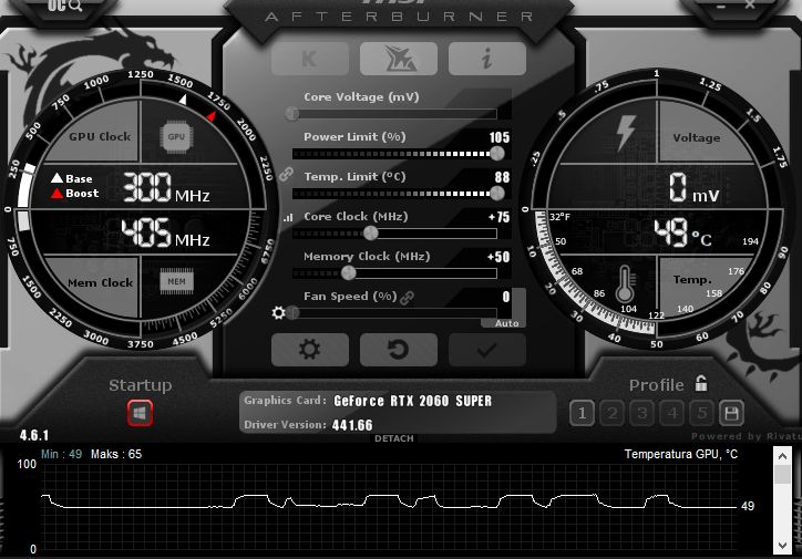 MSI RTX 2060 SUPER Gaming X 8GB - Afterburner OC