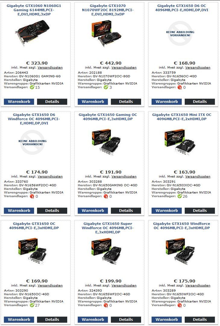 Gigabyte GeForce GTX 1650 D6