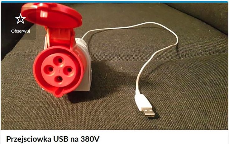 Przejściówka USB na 380 V