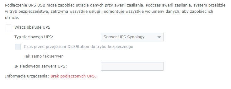 Legrand Keor SP 600 VA nie został rozpoznany przez serwer NAS Synology DS916+