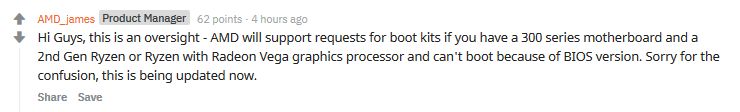 AMD James Prior - odpowiedź w serwisie Reddit