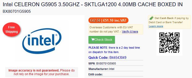 Intel Celeron G5905