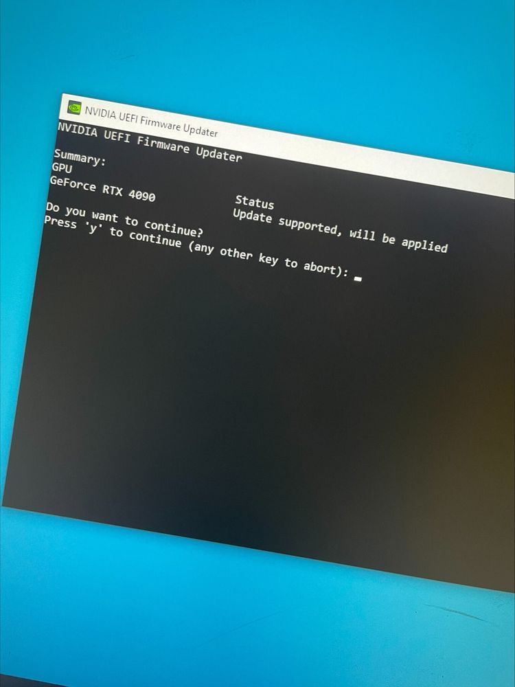 NVIDIA GPU UEFI Firmware Update Tool - aktualizacja BIOS w GeForce RTX 4090