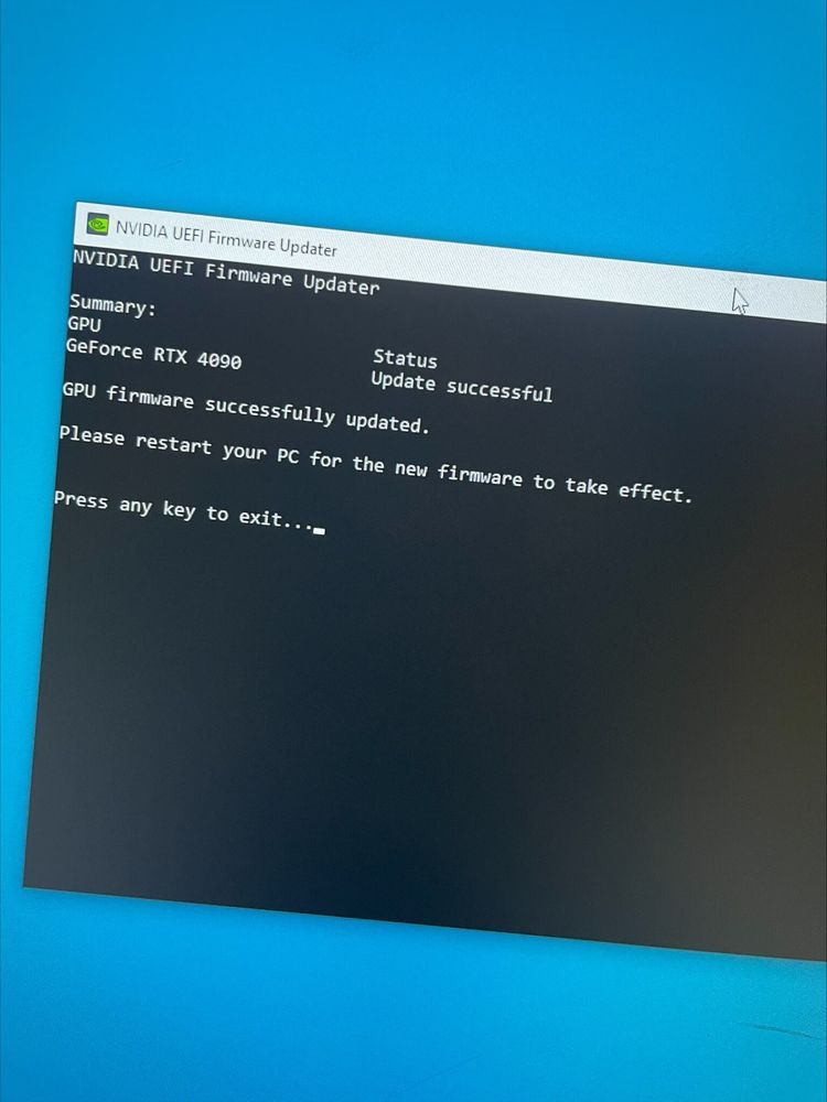 NVIDIA GPU UEFI Firmware Update Tool - aktualizacja BIOS w GeForce RTX 4090