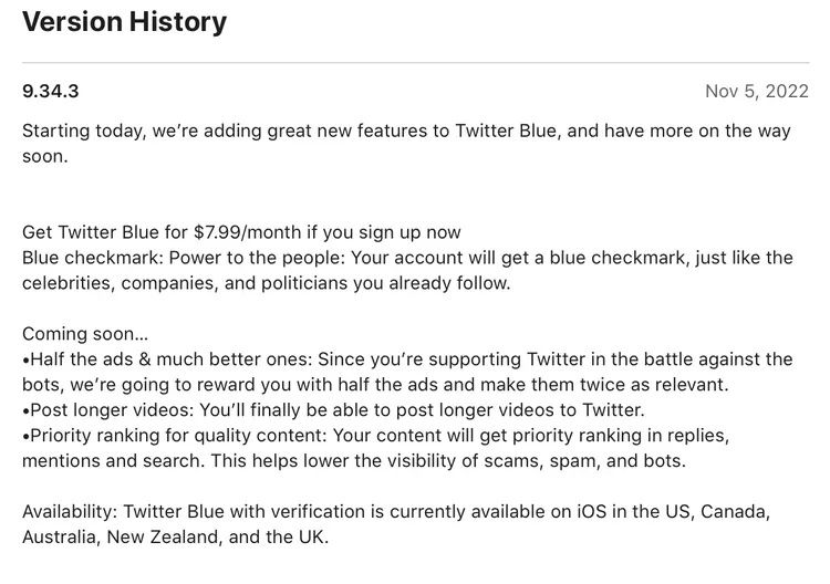 Twitter Blue - zmiany w aplikacji