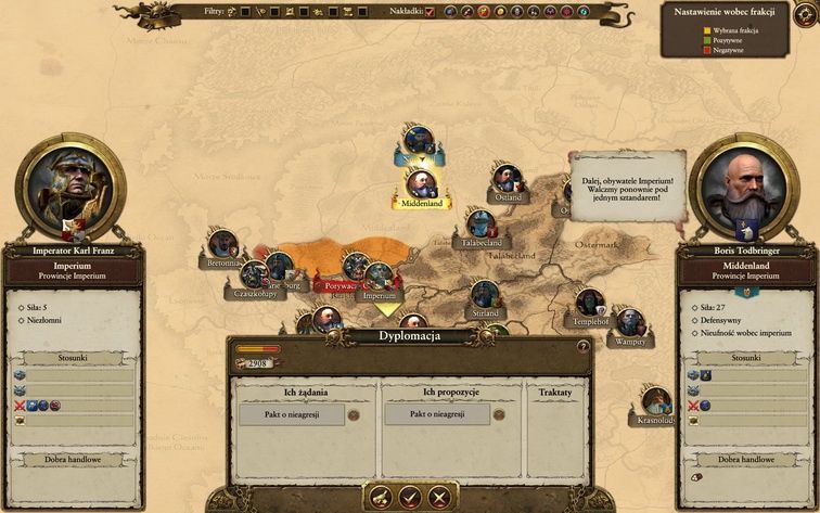 Total War: Warhammer - panel dyplomacji