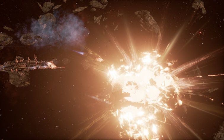 Battlefleet Gothic: Armada - eksplozja okrętu