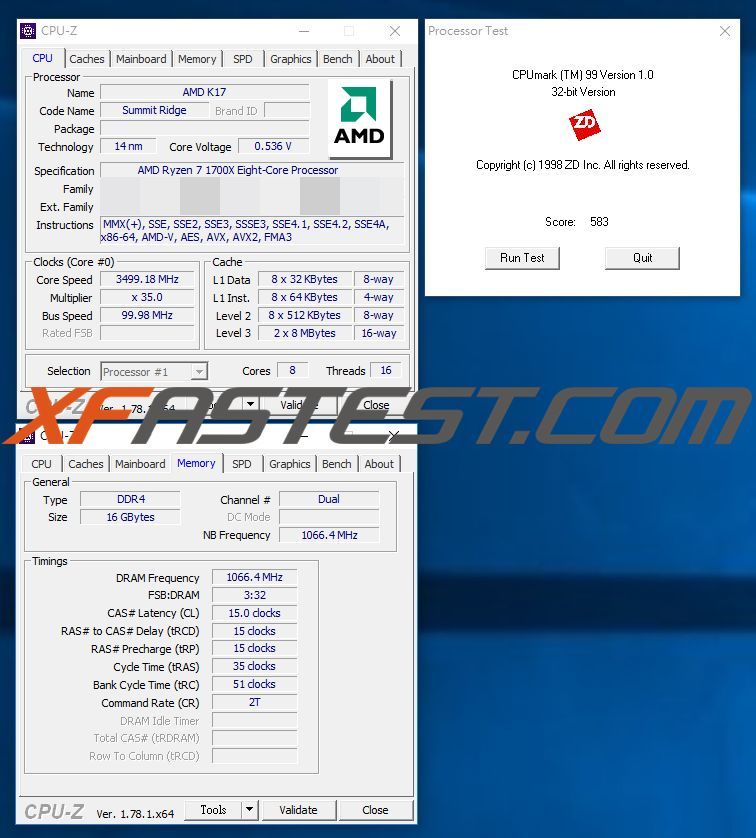 AMD Ryzen 7 1700X - wydajność CPUmark 99