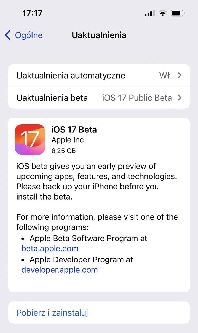 iOS 17 beta