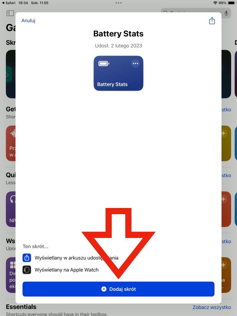 skróty ipad