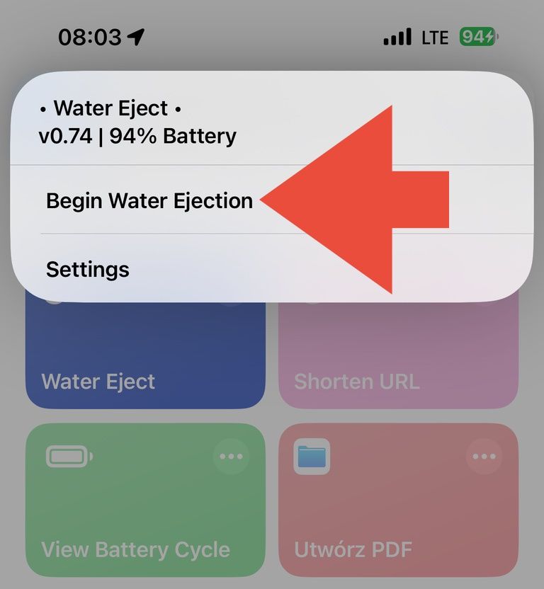 Water ejection iPhone