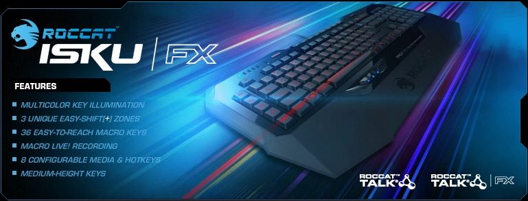 roccat isku FX Talk FX klawiatura dla graczy podświetlenie kolory