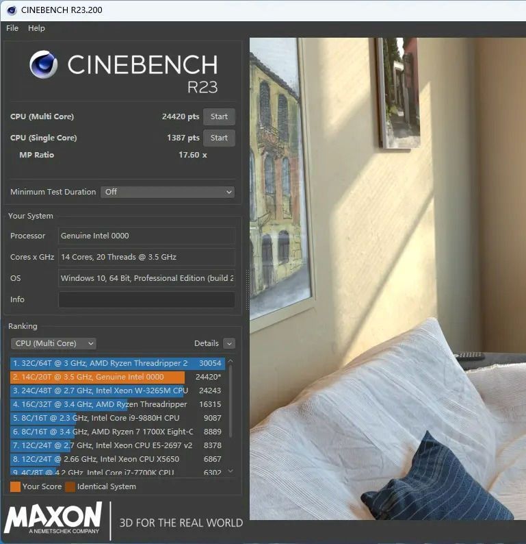 Intel Core i5-13600K - wydajność Cinebench R23