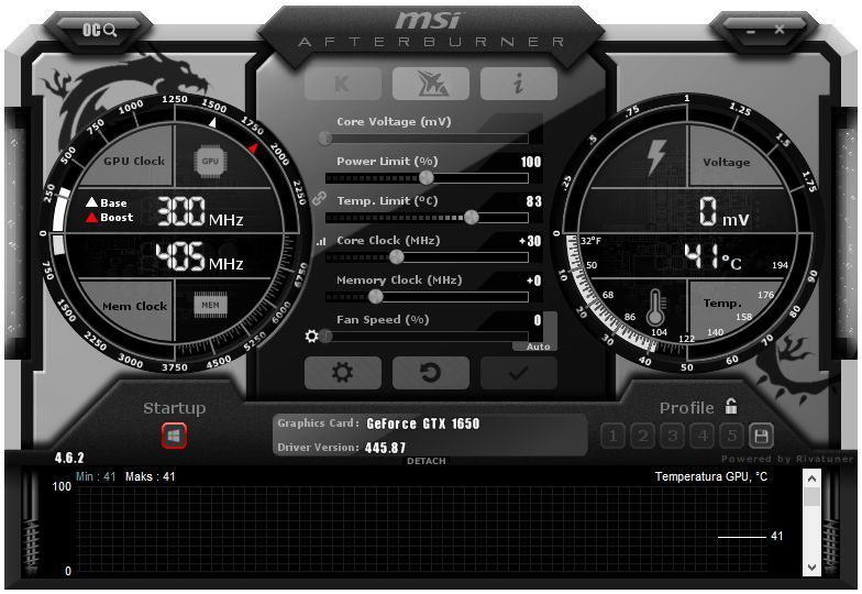MSI Afterburner - podkręcanie karty graficznej