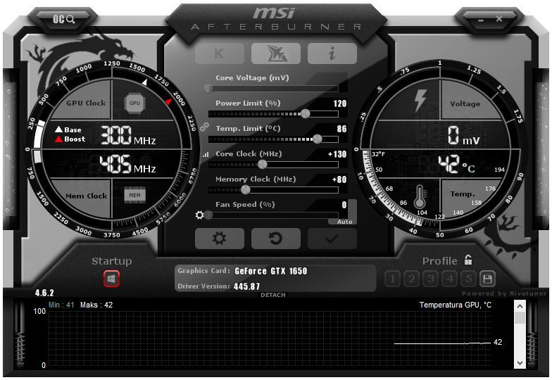 MSI Afterburner - podkręcanie karty graficznej