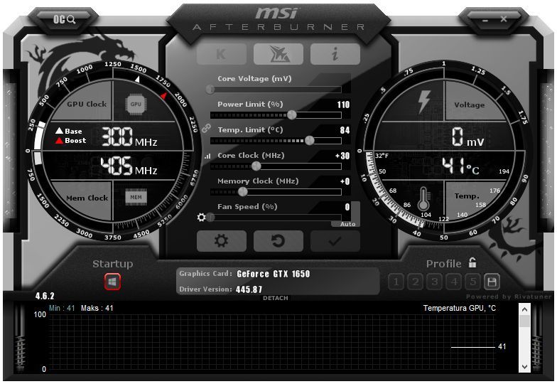 MSI Afterburner - podkręcanie karty graficznej