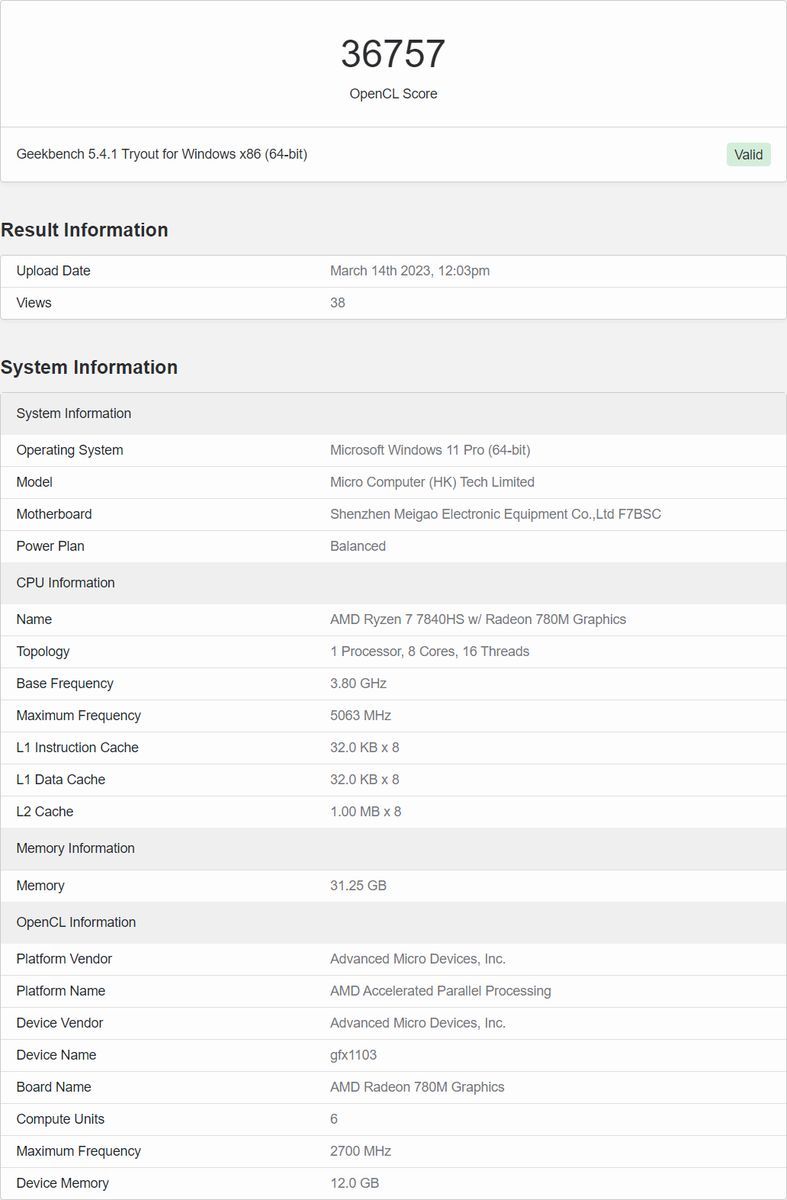 AMD Ryzen 7 7840HS