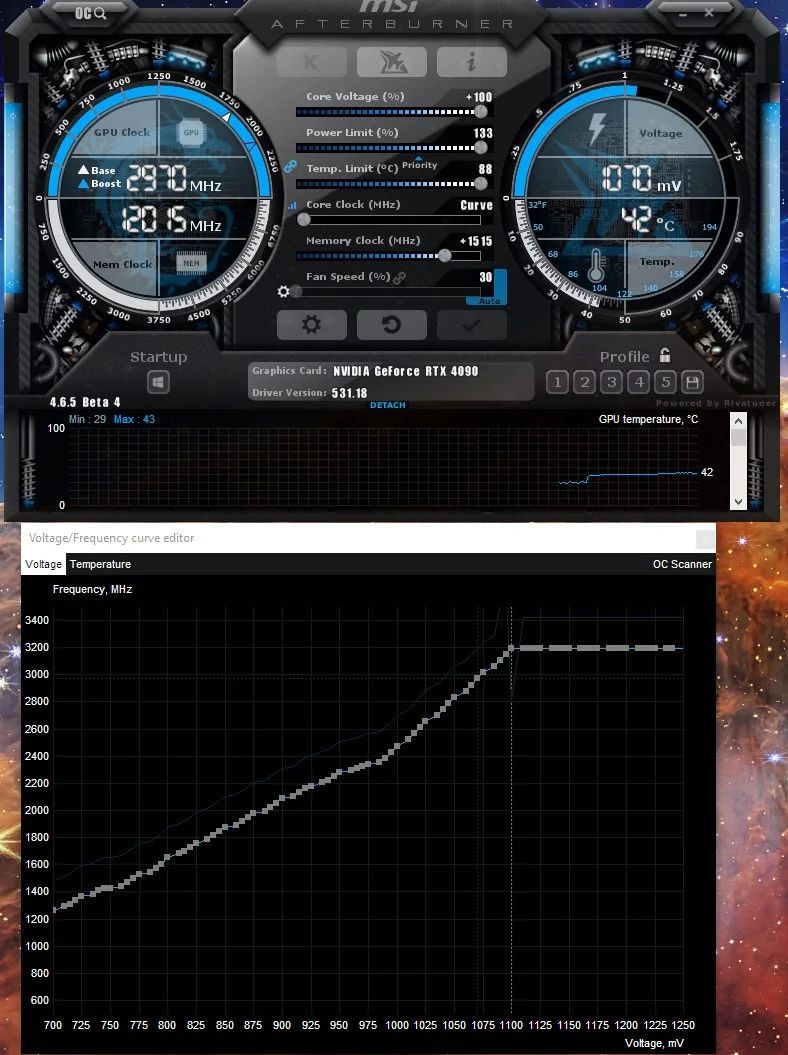GeForce RTX 4090 - zmiana napięcia