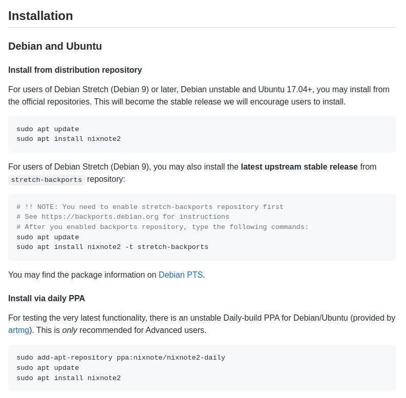 instalacja NixNote - jedyny nieoficjalny klient do obsługi Evernote w Linux