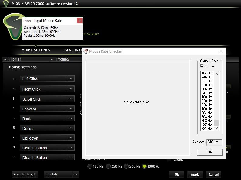 Mionix AVIOR 7000 oprogramowanie test