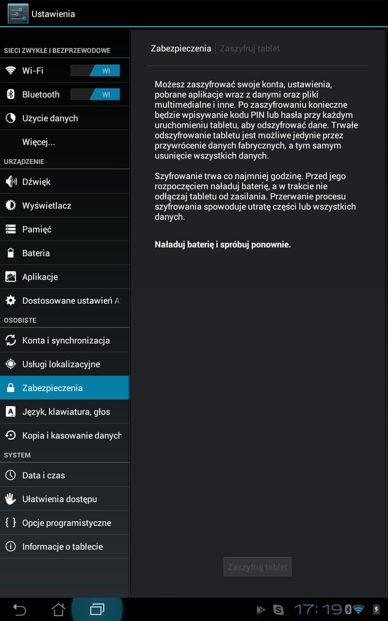 dodawanie szyfrowania Android