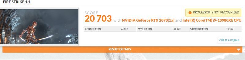 Intel Core i9-10980XE - 3DMark Fire Strike