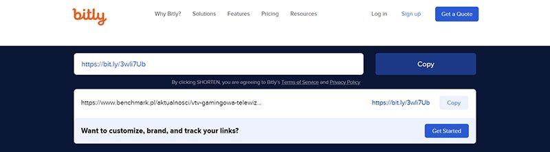 krótki link w bitly
