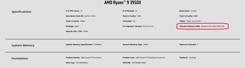 AMD Ryzen 9 3950X - specyfikacja