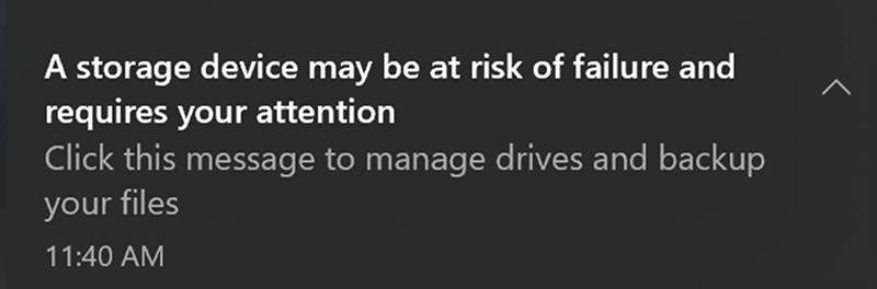 Windows 10 SSD błąd