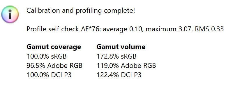 ASUS Zenbook S 13 OLED AMD - badanie pokrycia gamutow kolorów