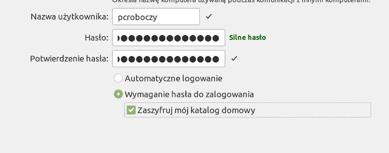 Podczas instalacji Ubuntu lub Minta warto wybrać opcję Zaszyfruj mój katalog domowy
