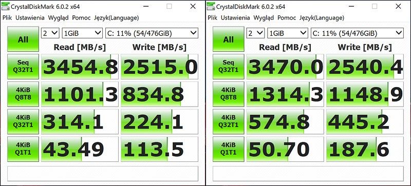 ThinkPad X1 Carbon 7 - testy Crystal Disk Mark
