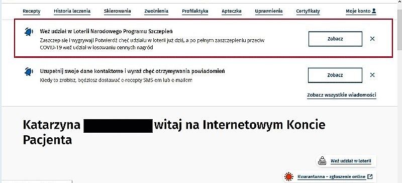 loteria szczepionkowa zgłoszenie przez IKP