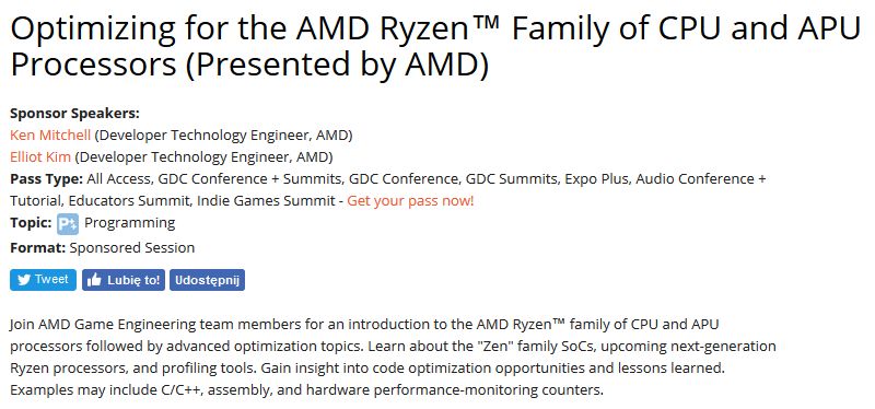 AMD - konferencja na GDC 2018