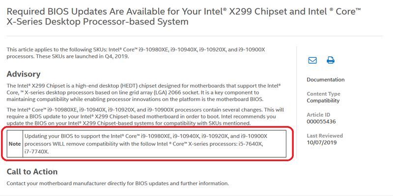 Intel Kaby Lake-X - BIOS