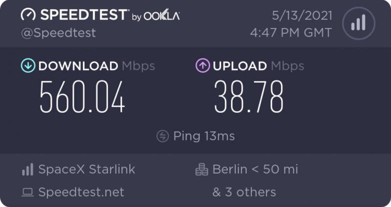 Starlink speedtest