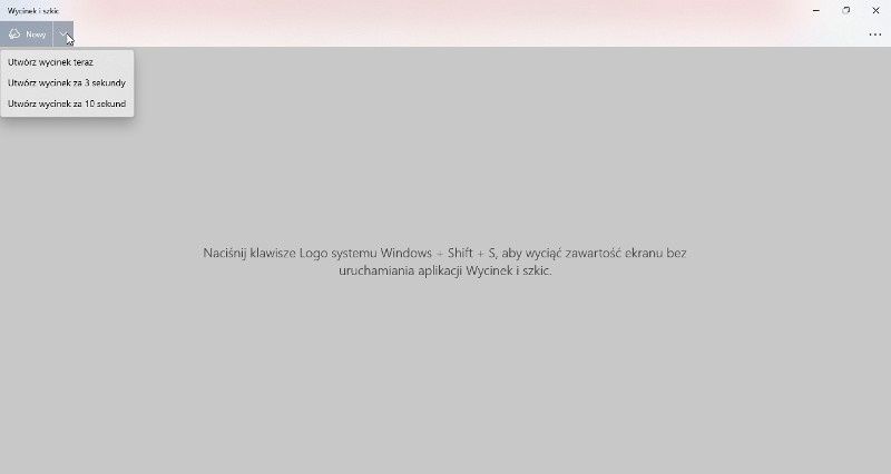 wycinek i szkic windows