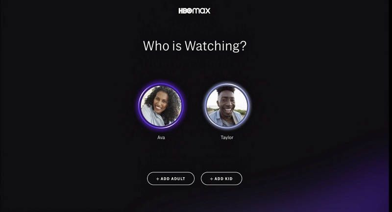 HBO Max screen profile