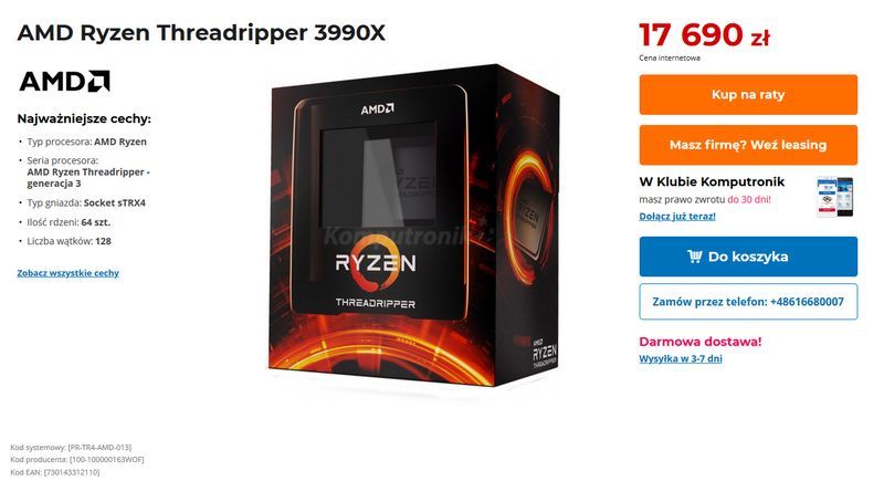 AMD Ryzen Threadripper 3990X