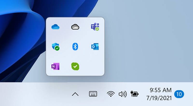Windows 11 akt ukryte ikony