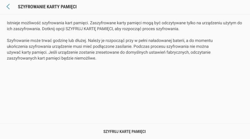 Szyfrowanie urządzenia z Androidem