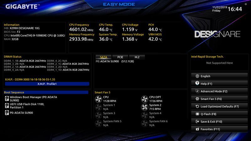 Gigabyte X299X Designare 10G - UEFI BIOS