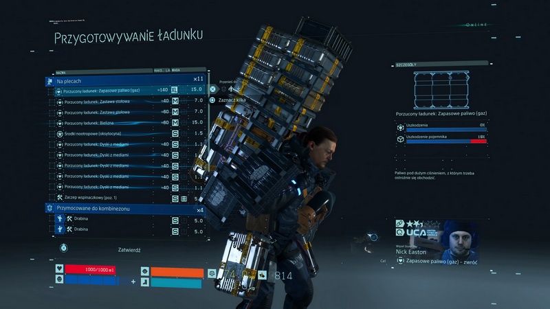 Death Stranding - rozkładanie ciężaru