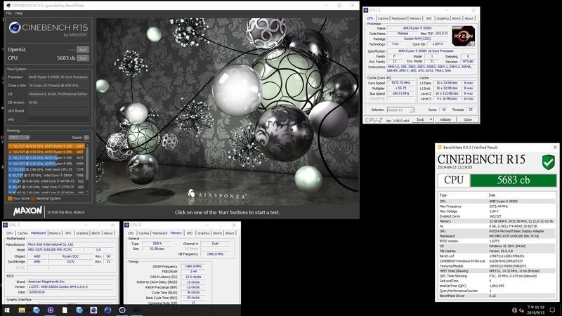 AMD Ryzen 9 3950X - rekord Cinebench R15