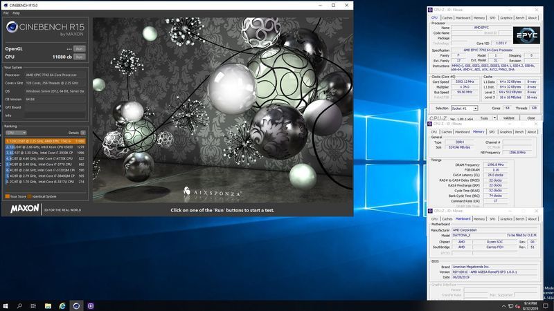 2x AMD Epyc 7742 - wydajność Cinebench R15